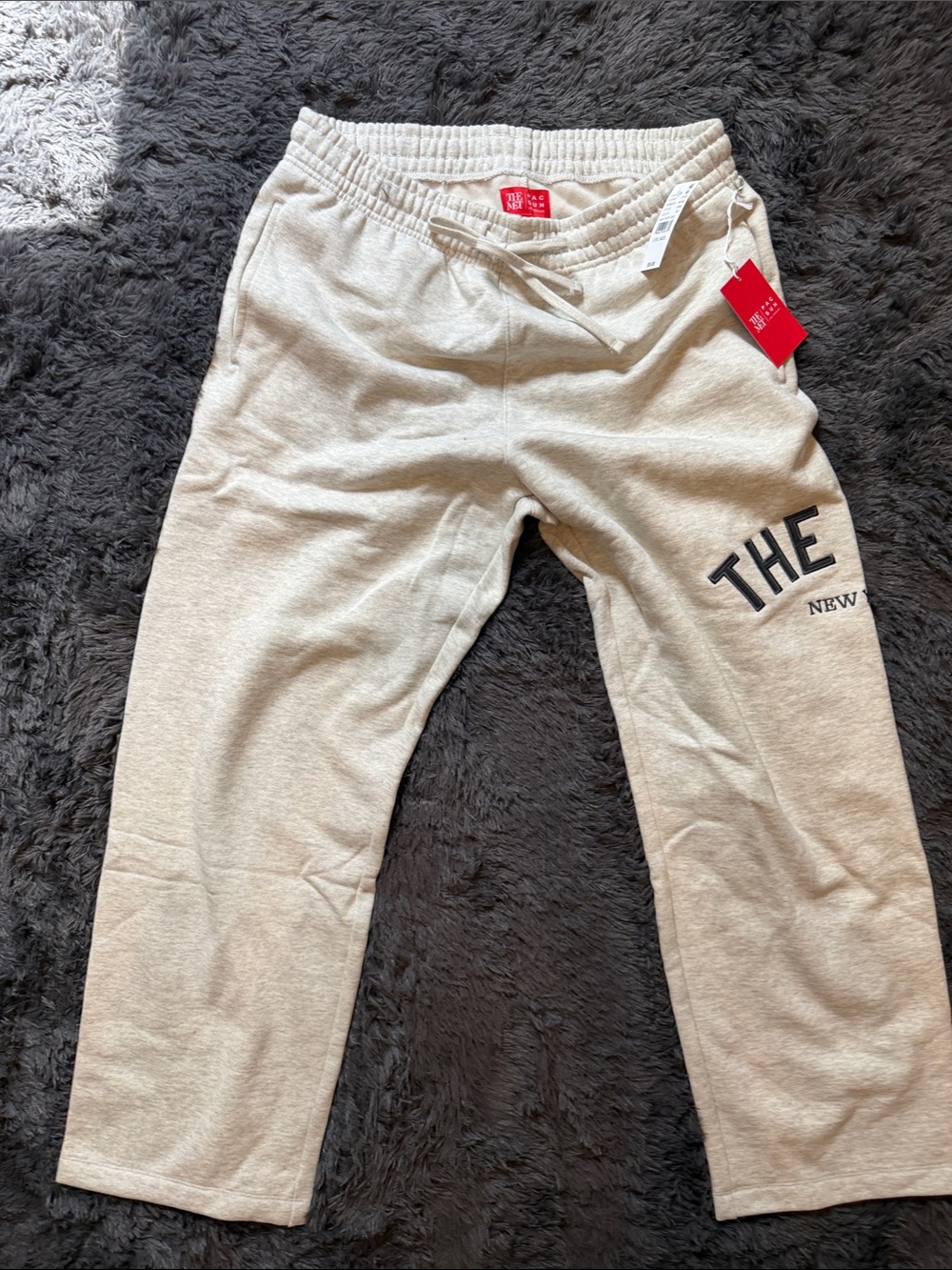 PacSun Light Gray Heather Drawstring Joggers with Side Logo